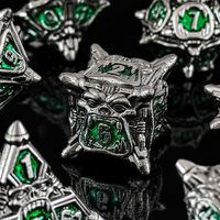 1PCS Pearl Gun Green Solid Metal Handmade Eco-Friendly DND Dice Set Dragon Polyhedral Dice Dungeons Dragons Board Games Roleplay