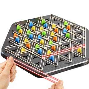 Juguete Educativo de Geometría, Juego de Mesa de Ajedrez con Cadenas, Juego de Ajedrez Geométrico con Bandas Elásticas, Ejercicio de Lógica, Juego de Mesa Interactivo - Product Image 1