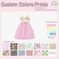 Robe en tulle licorne fantaisie à bretelles spaghetti pour filles, idéale pour les jeux d'imitation, les fêtes, les activités de jardin et les sorties estivales