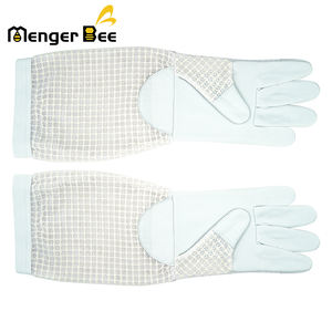 Guantes de apicultura de cuero de algodón blanco Guantes de seguridad para suministros de herramientas de Apicultura - Product Image 2