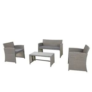 Hochwertige Gartenmöbel Stahlrohr PE Rattan Garten Sofa Set für den Außenbereich