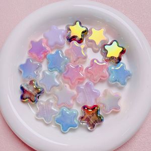 Cuentas sueltas de lentejuelas en forma de estrella de cinco puntas con orificio recto, color crema, para accesorios de joyería, collares y cadenas de teléfono DIY - Product Image 2
