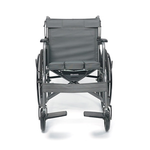 Silla de ruedas manual Xinwang de 101 cm, plegable, de acero al carbono gris hierro, con diseño de inodoro para ancianos y discapacitados. - Product Image 1