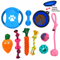 Ensemble de jouets pour chien : balle en corde durable, bâton à mâcher pour chiot, frisbee interactif, jouets d'entraînement Boxi Pet