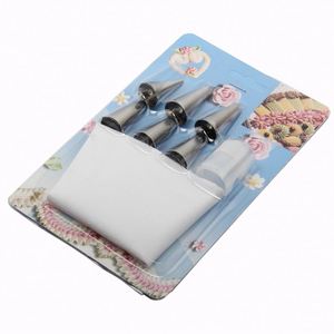 Ensemble de 8 pièces : Poches à douille pour crème et glaçage + 6 embouts en acier inoxydable pour décoration de gâteaux - Product Image 2
