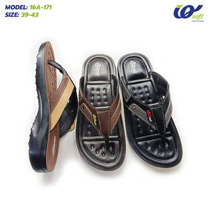 Sandales à glissière thaïlandaises en cuir PU pour hommes modèle 16A-171 léger et confortable utilisation durable de la conception à bout ouvert ou commandes d'exportation - Product Image 3