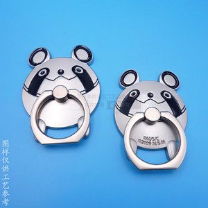 Cartoon Panda Zinc Alloy <b>Ring</b> Holder Matte Nickel Adhesive Backed <b>Phone</b> Grip Desktop Use - Product Image 1