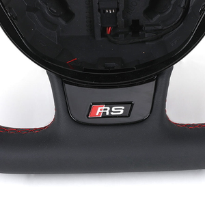 Volant en cuir véritable avec reconnaissance tactile et vibrations, surpiqûres rouges pour <span class=keywords><strong>Audi</strong></span> 08 <span class=keywords><strong>Audi</strong></span> TT <span class=keywords><strong>Sline</strong></span> S4 A4 B8 Q5L Q3 Q5 Q7 Q8 RSQ3 - Product Image 3