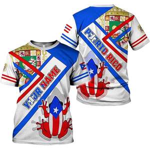 Camiseta Personalizada con el Escudo de Puerto Rico, Camiseta Americana Personalizada de Puerto Rico, Camiseta Boricua Taino con Rana para Hombre - Product Image 4