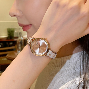 CILOA Montre à quartz pour femme avec cadran en cristal, bracelet rond analogique pour un usage quotidien - Product Image 4