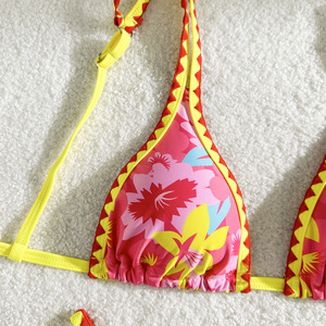 JSN Nouveau Design Ensemble <span class=keywords><strong>de</strong></span> bikini pour <span class=keywords><strong>femme</strong></span> Maillots <span class=keywords><strong>de</strong></span> <span class=keywords><strong>bain</strong></span> à imprimé floral <span class=keywords><strong>Mini</strong></span> ensemble <span class=keywords><strong>de</strong></span> bikini 2 pièces taille basse. - Product Image 5