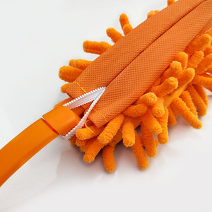 Electrostatic <b>Duster</b> Microfiber Chenille Car Cleaning <b>Duster</b> Orange Color With Zipper Design - Product Image 1