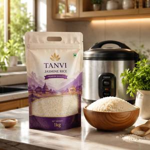 Sac à <span class=keywords><strong>riz</strong></span> personnalisé en Mylar mat 1kg, pochette refermable à fond plat, emballage alimentaire en feuille d'aluminium pour céréales en vrac - Product Image 3