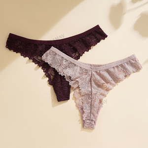 Tanga <span class=keywords><strong>de</strong></span> Yoga deportivo para mujer <span class=keywords><strong>de</strong></span> bajo precio <span class=keywords><strong>de</strong></span> nueva <span class=keywords><strong>tienda</strong></span> T-Back Sexy Lace Low-Rise Seamless Plus-Size Thin Plain Dyed Panties - Product Image 2