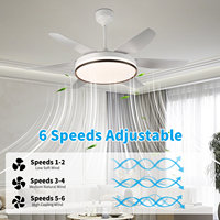 Ventilateur de plafond électrique contemporain de 48 pouces avec télécommande, moteur BLDC 6 vitesses, classe d'efficacité énergétique pour la maison et la salle à manger