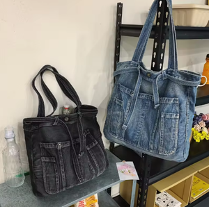 Bolso unisex de mezclilla de alta calidad, bolsillo de mezclilla, bolso de lona de mezclilla vintage - Product Image 3