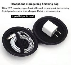 Customizable logo Portable Circular Headphone Storage Box Data <b>Cable</b> Zipper <b>Bag</b> Storage <b>Bag</b> for Daily Coin Small Item Storage - Product Image 5