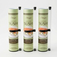 Boîte à sushi ronde biodégradable écologique, tube en papier kraft imprimé sur mesure, emballage alimentaire cylindrique avec rangement