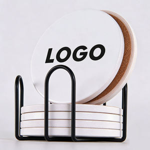 Round Square <b>Ceramic</b> Sublimation <b>Coasters</b> Custom Marble <b>Coasters</b> Heat Insulated Drink Mats for Home Kitchen - Product Image 3