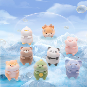 Fluffy Vinyl Lying Figurine Cute Pet Animal Display Decor <b>Gift</b> Resin Miniature - Product Image 2