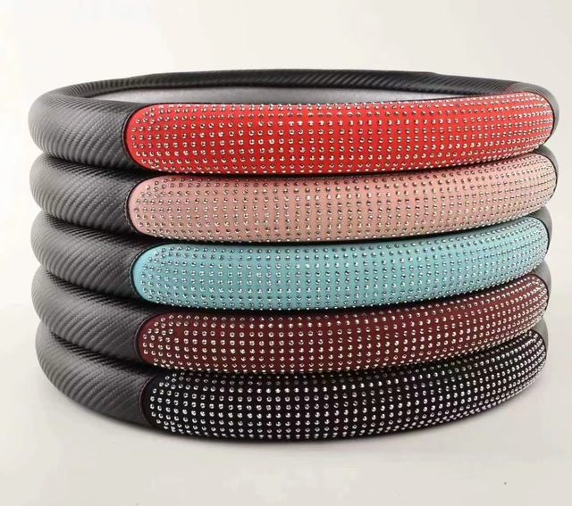 New Design Crystal Car Steering Wheel Cover Women Car Interior Accessories