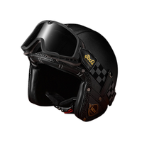 Casque de moto ABS 3/4 unisexe au design rétro avec système de déverrouillage rapide, incluant des lunettes pour la conduite de moto et de scooter électrique