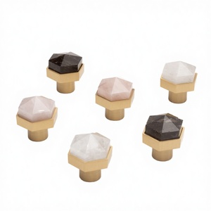 Natural Crystal <b>Handle</b> Door <b>Knob</b> with Modern Design Durable & Easy Installation for Brass Kitchen Dresser Cabinet Wardrobe Bulk - Product Image 6