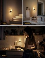 ZHILAI Lampu Malam LED Sensor Gerak Dapat Diredupkan untuk Kamar Tidur Lampu Malam Anak untuk Lorong Tangga