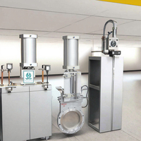 Vanne à guillotine à bride de haute qualité, pneumatique, en acier inoxydable, DN50-DN1200, applications pour les eaux usées et les boues, température normale, OEM/ODM