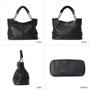 Lady lüks çanta özel Mini tuval hakiki deri Tote çanta iki kolları ile düğme kapatma tipi sahip Logo - Product Image 6