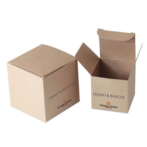 Custom brown kraft paper logo printed candle jar packaging boxes