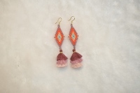 Anting-anting liontin tren mode desain baru Miyuki, anting-anting berlian warna-warni, rumbai berlapis-lapis, rajutan tangan, kustomisasi