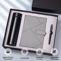 Individuelles Logo Großhandel Luxus-Geschenkset 3 in 1 A5 Notizbuch Metall-Kugelschreiber Thermobecher Firmen-Büro Werbegeschenkbox