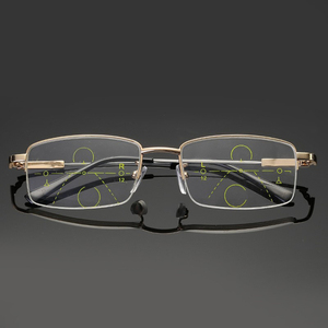 Gafas de Lectura Multifocales de Titanio Metálico, Gafas Progresivas Bifocales con Protección Anti-Luz Azul <span class=keywords><strong>y</strong></span> UV, Media Montura para Hombre <span class=keywords><strong>y</strong></span> Mujer, Presbicia - Product Image 2