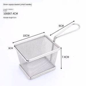 Cesta para aperitivos de acero inoxidable 304, contenedor de comida de Metal duradero, pollo frito, patatas fritas, té con leche, cocina, hoteles, restaurantes - Product Image 6