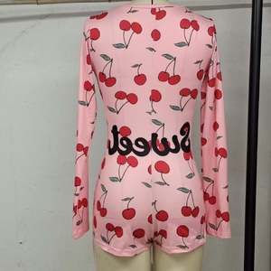 Lencería Sexy con Estampado de Cerezas SFY-Y1352, Cómoda, de Seda Láctea Esmerilada, Ajustada, con Estampado de Cerezas - Product Image 3