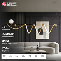 Lampe suspendue de style nordique personnalisée pour îlot de cuisine, luminaire minimaliste linéaire long pour comptoir, salle à manger, lustre simple et moderne