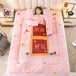 Nouvelle couette portable épaisse et pliable, type oreiller, pour usage familial ou en dortoir, avec manches - Product Image 2
