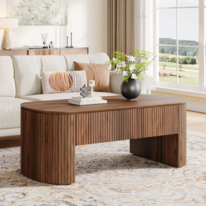 <span class=keywords><strong>Table</strong></span> <span class=keywords><strong>basse</strong></span> ovale Tribesigns <span class=keywords><strong>avec</strong></span> plateau relevable et étagère de rangement pour salon, <span class=keywords><strong>table</strong></span> relevable rustique de style mid-century - Product Image 6