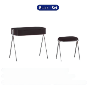 Ensemble de coiffeuse rétro abricot avec tiroir de rangement et tabouret pour chambre et hôtel - Product Image 6