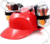 Sombrero de fiesta divertido para adultos, accesorio de pajita de plástico para beber con gorro de manos libres, soporte para latas de cerveza y refrescos, casco para beber de regalo