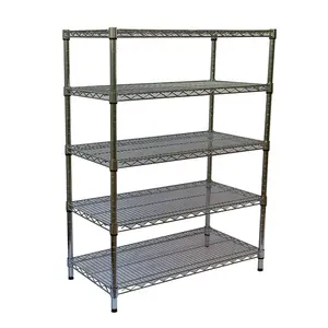 Heavy Duty Adjustable Chrome Wire Shelving Steel Wire Shelving Unit Shelves Chrome Plated Epoxy Coating Chrome Plated Shelf