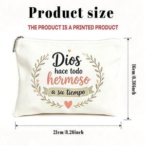 Cadeaux idéaux pour maman, filles, amies, pour les voyages, les anniversaires, sac cadeau pour femmes, citation inspirante sur la foi, trousse de maquillage - Product Image 3