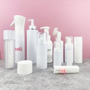 Luxury White Cosmetic Sets Plastic Body Butter Cream Jar Shampoo Oil Conditioner Pump Lotion Bottle Airless Foam Spray Bottle - Product Image 1