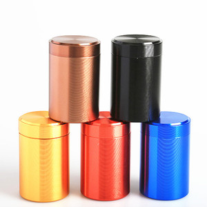Travel Portable stainless steel sealed titanium aluminum metal tea packing box tea container jars
