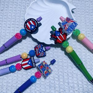 Nuevas cuentas de silicona con pegamento para decoración de bolígrafos, accesorios DIY para bolígrafos, serie Día de la Independencia. - Product Image 2
