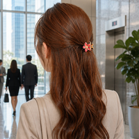 Pince à cheveux Daou personnalisée en alliage de 3 cm, mini-pince à cheveux en émail en forme de fleur, accessoires capillaires de haute qualité pour femmes, vente en gros