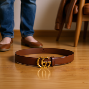 Ceinture en cuir véritable T.K 3,5 cm avec boucle dorée en G, décontractée pour hommes et femmes, en cuir de vachette massif, boucle en alliage, durable, moulage monobloc - Product Image 2