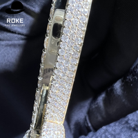 Collier avec pendentif numéro 42 en or 9-18 carats, diamant de laboratoire certifié IGI/GIA, serti micro-pavé, style hip-hop, design diamant glacé
