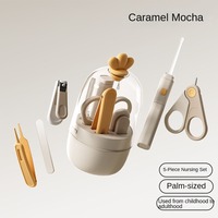 Kit de Soins des Ongles pour Enfants avec Lampe, Cure-Oreilles, Coupe-Ongles Anti-Pincement, Lime à Ongles et Ciseaux pour Bébés et Nouveau-nés